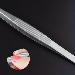 2pcs Stainless Steel Elbow Tweezers for Jewelry Repair