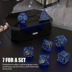 7pcs Rechargeable LED Metal Flashy Dices