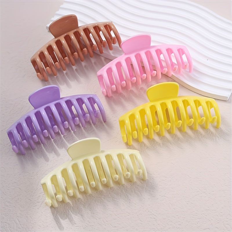 5pcs Frosted Hair Claw Women's Shark Claw Combination Set