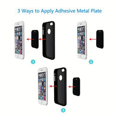 8 Universal Metal Plates for Magnetic Car Mounts - Rectangle & Round Adhesive
