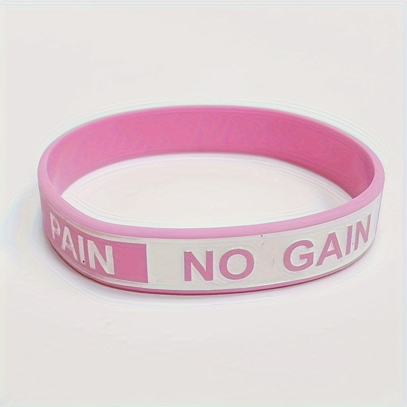 1pc No Pain No Gain Wristbands Motivational Silicone Bracelets