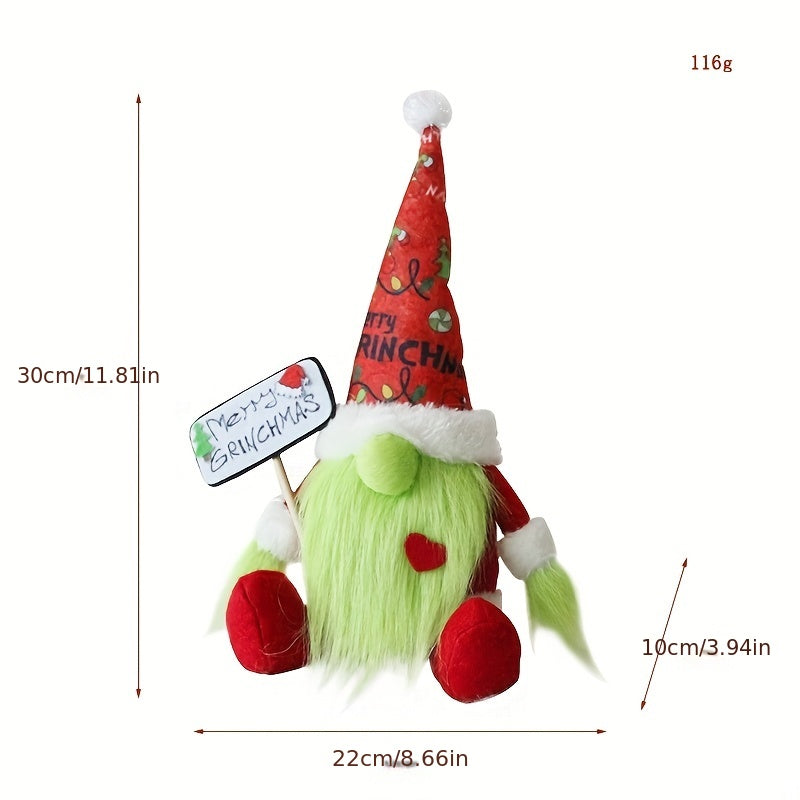 Halloween Grinch Monster Doll with Long Green Beard