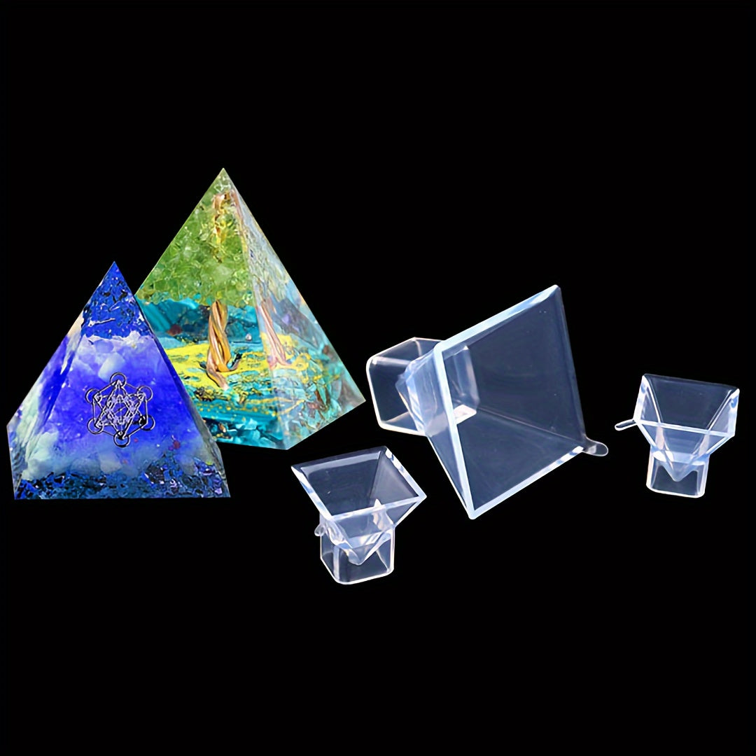 3pcs Pyramid Clear Silicone Molds For Resin