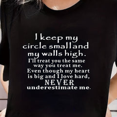 Letter Print Round Neck T shirts Stretchy Loose Short Sleeve Graphic Tee