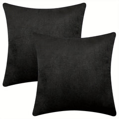 2pcs Velvet Solid Throw Pillowcase Soft Throw Pillow Cover 45x72cm
