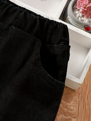 Raw Edge Flared Jeans Girls Clothes