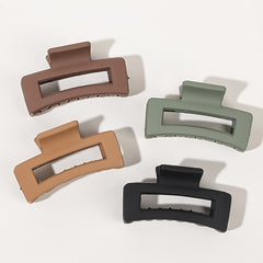 4pcs Frosted Square Hair Clips Hollow Hair Claw For Girls And Women