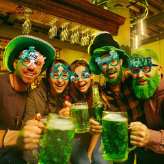 St Patrick's Party Decoration Glasses Clover Elf Green Dwarf Party Photo Props