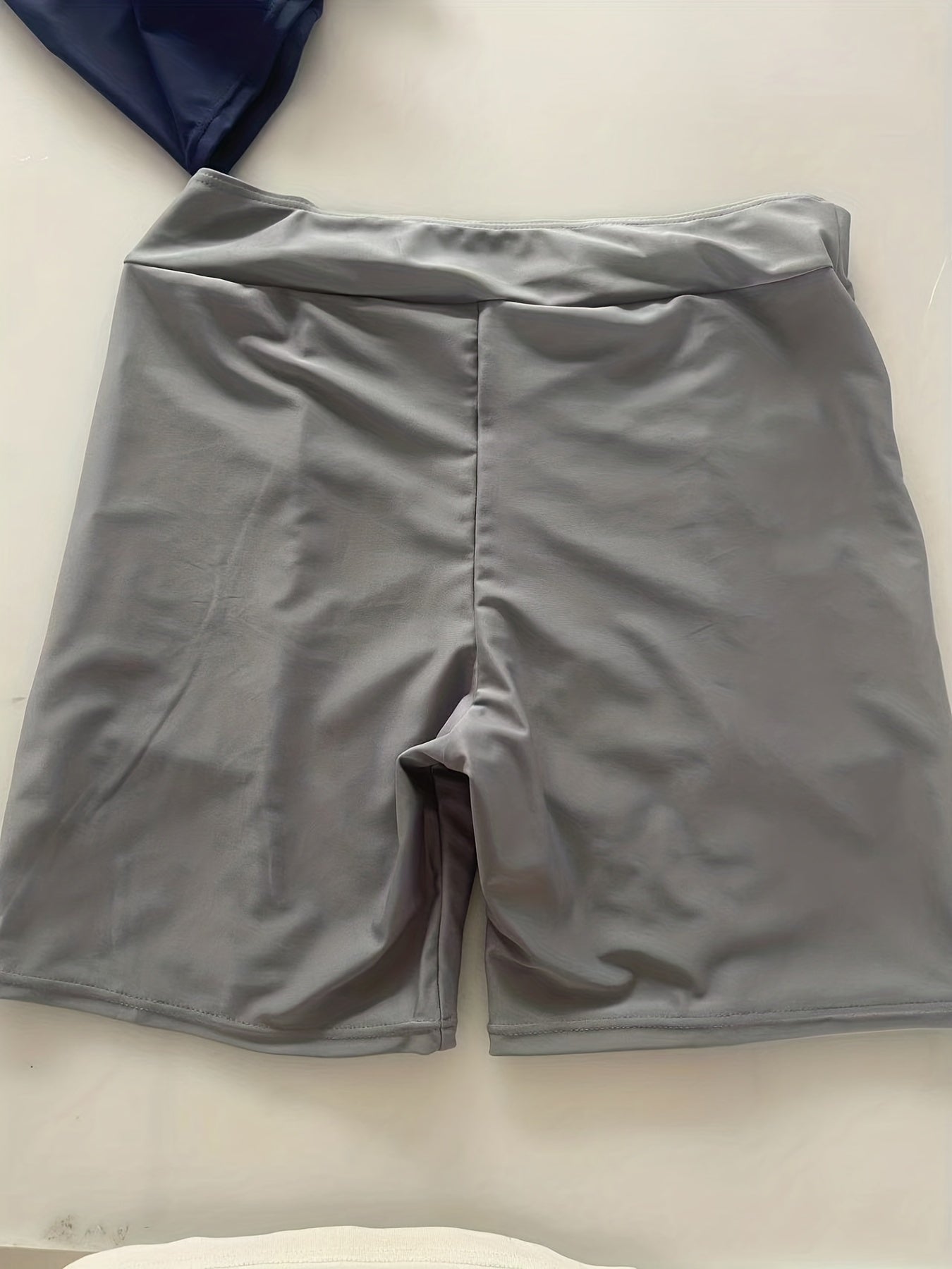  High Rise Skinny Swim Shorts With Two Pockets