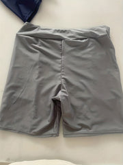  High Rise Skinny Swim Shorts With Two Pockets
