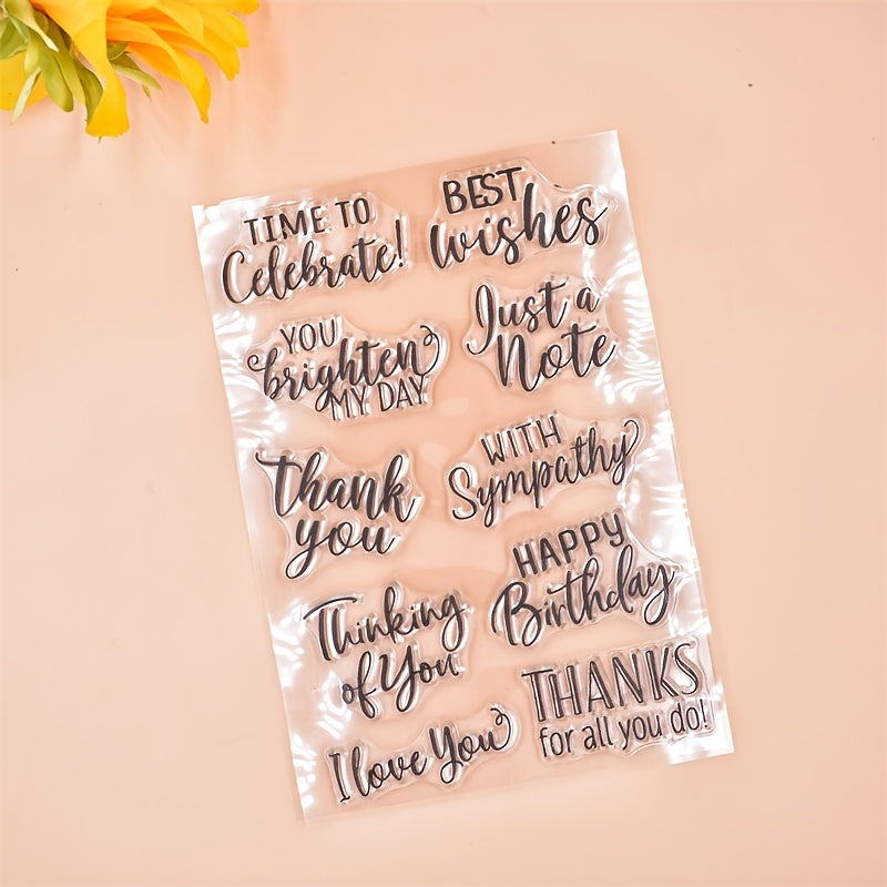 Clear Silicone Stamp Set - Transparent Stamps for Crafts