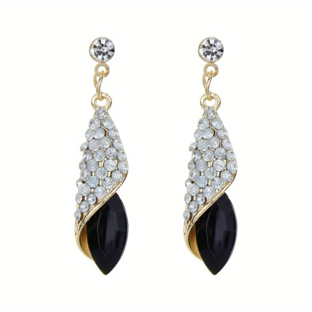 Vintage Teardrop Crystal Earrings for Women Girls Party Wedding