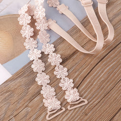 3 Pairs Lace Flower Underwear Straps Sexy All match Anti-slip Bra Straps