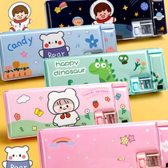 Large Capacity Double Layer Plastic Pen Box