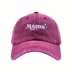 Mama Vintage Baseball Cap Washed Distressed Dad Hat Solid Sunscreen Sports Hats