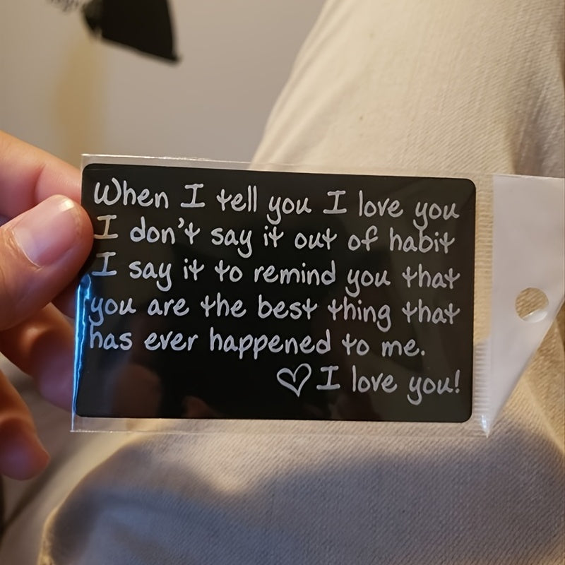 Engraved I Love You Wallet Card - Groom Gift
