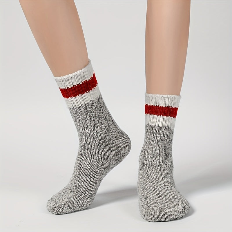 Striped Crew Socks Mid Tube Women's Stockings