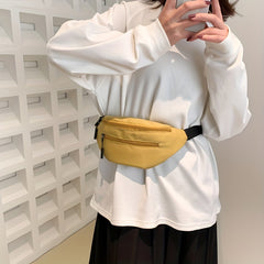 Casual Nylon Crossbody Bag Double Zipper Solid Small Bag