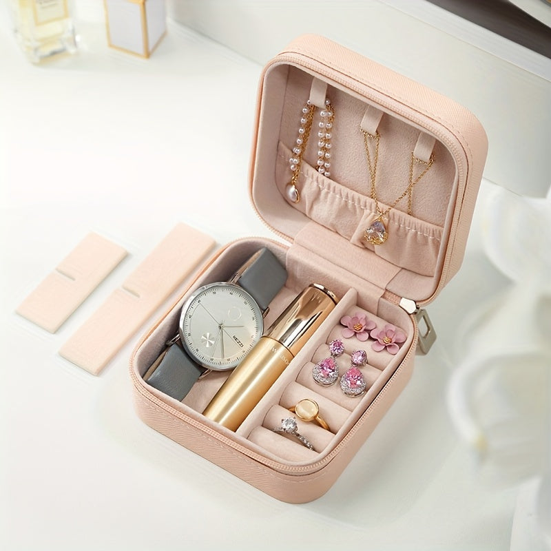 Portable Jewelry Storage Box 5 Grids - Mother's Gift Organizer Case