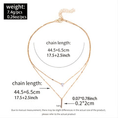 Double Layer Water Drop Shape Rhinestone Tassel Necklace Set