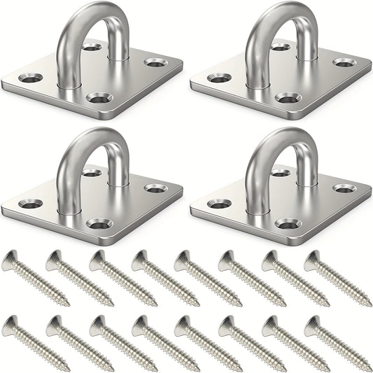 4pcs Stainless Steel Ceiling Hooks 304, Marine Hardware with Screws