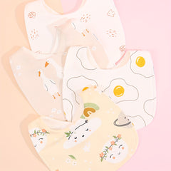4pcs Cotton Baby Bibs Infant Feeding Drool Bibs Cartoon Print