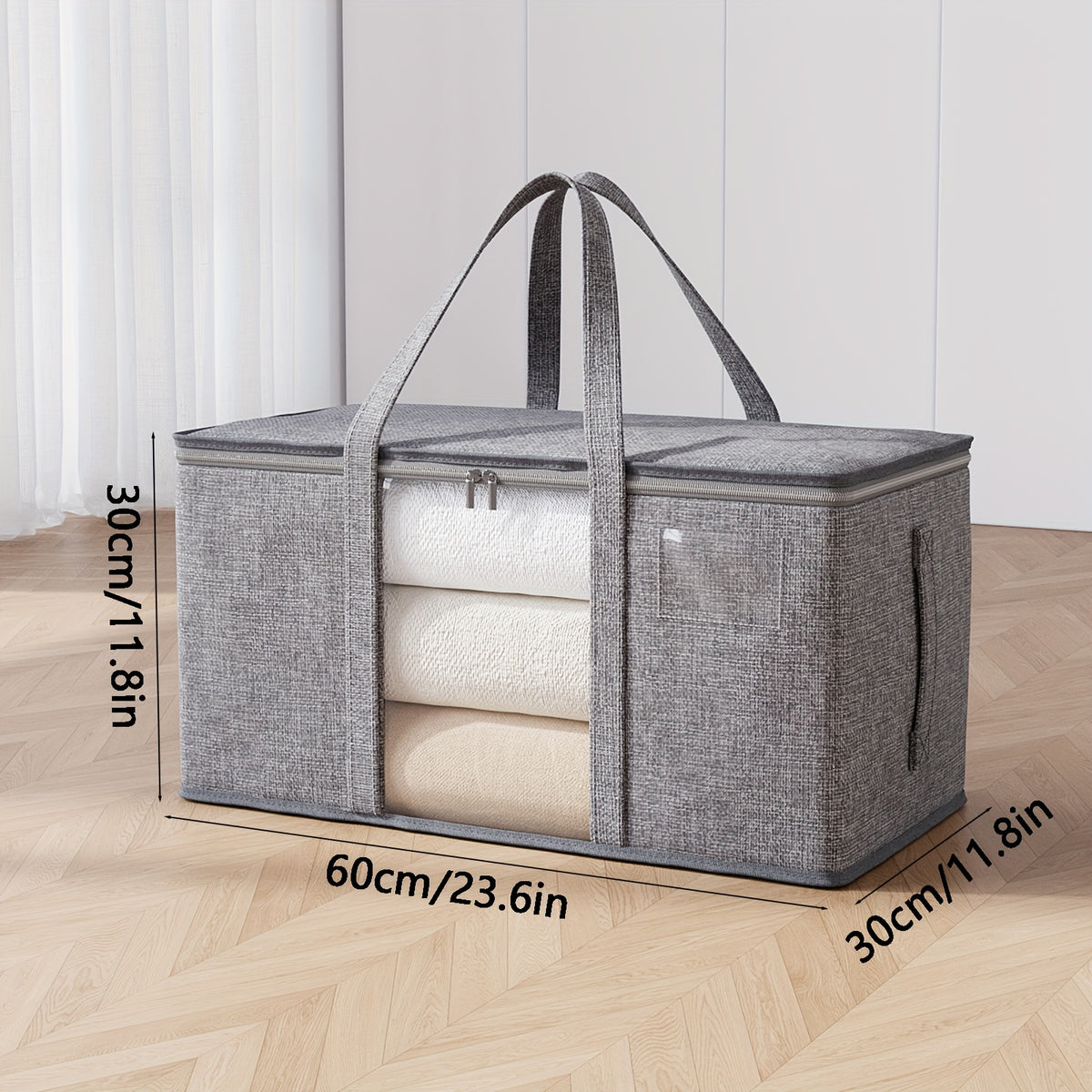 Large Capacity Storage Bag Lightweight Clothes Storage Bag With Window & Handles