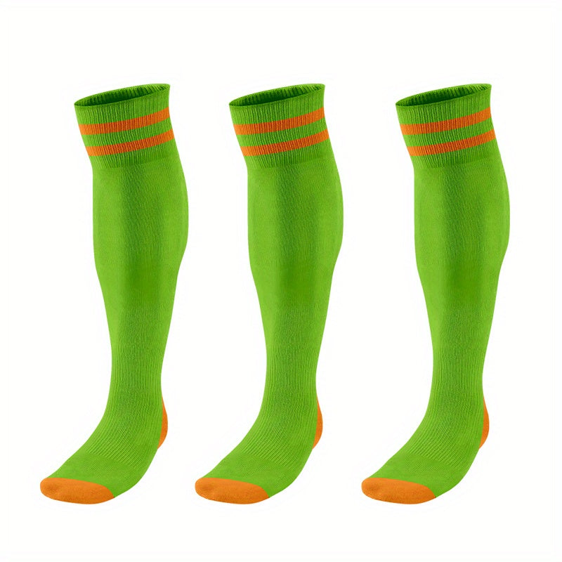 3 Pairs Men's Breathable Soccer Thigh Socks for Sports