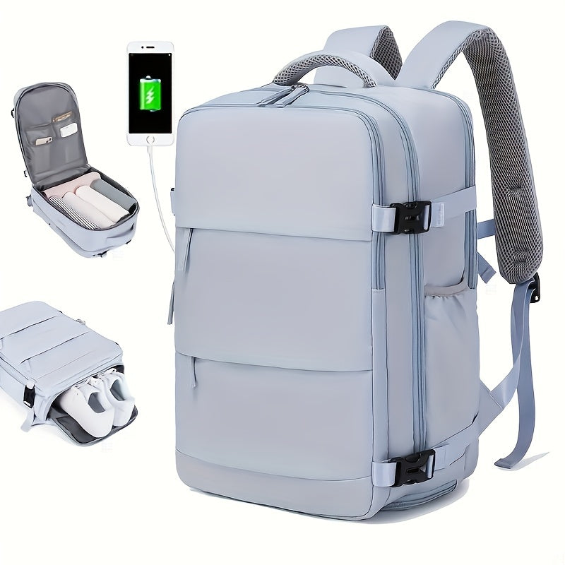 Large Travel Backpack Lightweight Laptop Daypack Shoe Compartment