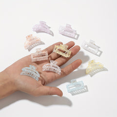 10pcs Hollow Transparent Speckle Hair Claw Non slip Shark Claw Style Hair Access