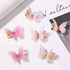 6pcs Rhinestone Butterfly Hair Clip Hair Accessories For Women Girls