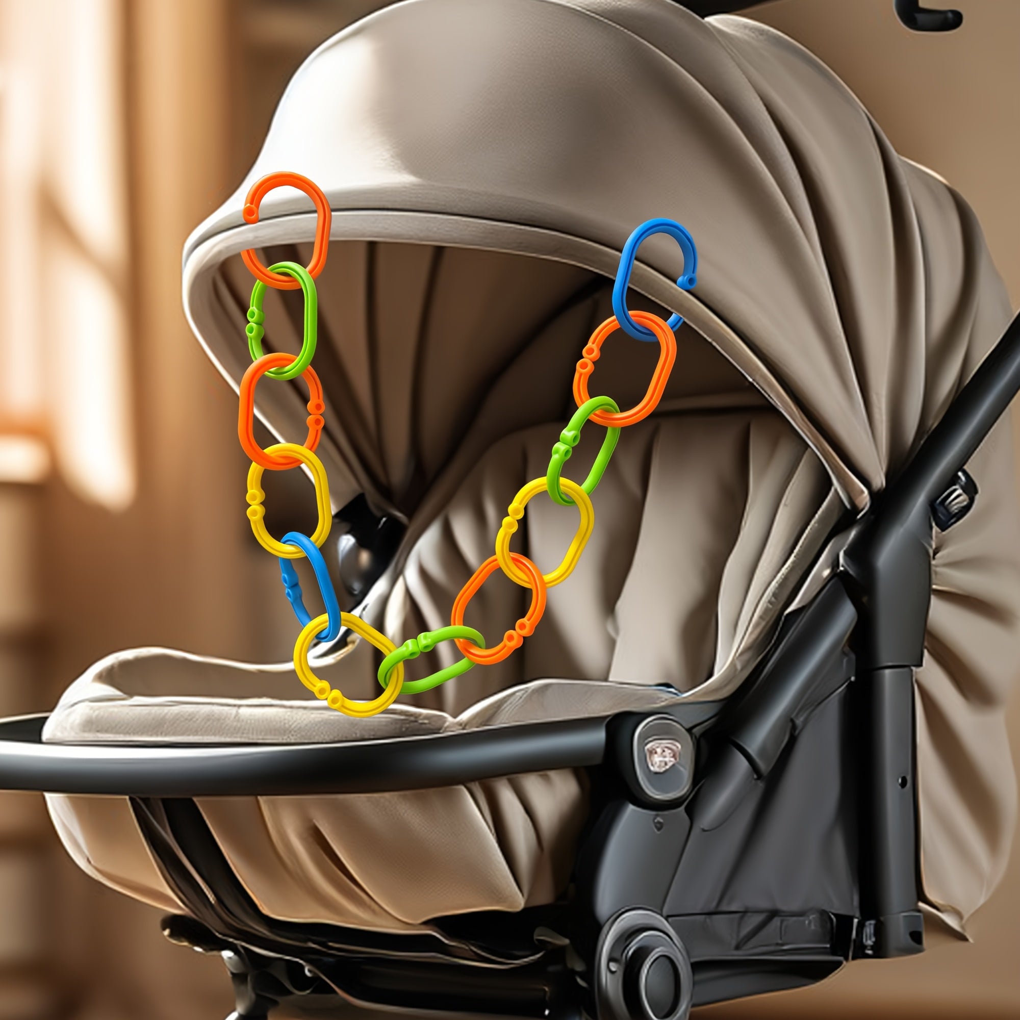 Kids Ring Chain Toys for Hanging Early Learning Car Seat Stroller