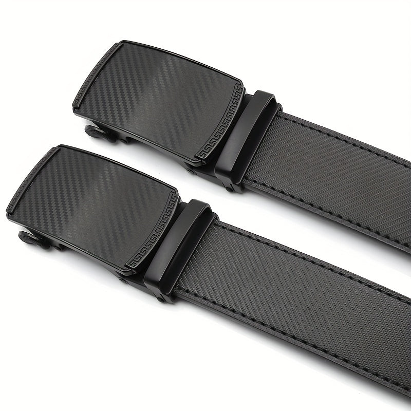 Men's Carbon Fiber Pattern Automatic Leather Belt
