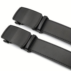 Men's Carbon Fiber Pattern Automatic Leather Belt