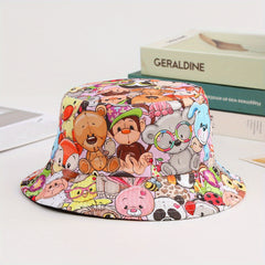 Kids Animal Pattern Reversible Sun Hat for Outdoor Travel