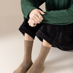 Women's Knit Style Winter Crew Socks - Thick & Warm