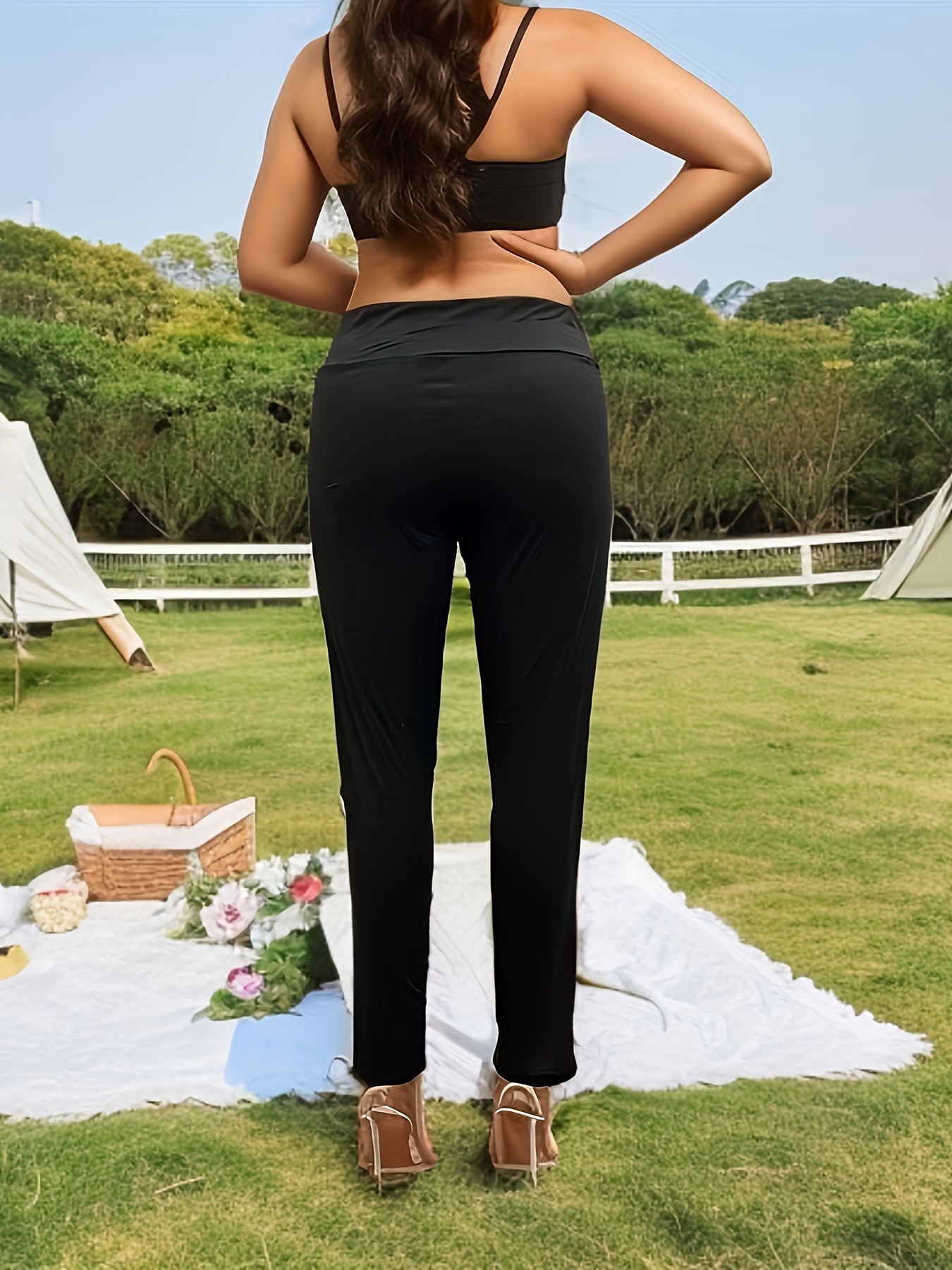  Striped Print Tummy Control High Rise Yoga Leggings