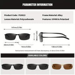 RoyalHot Polarized Alloy Rectangle Sunglasses Driving Sun Glasses P10013