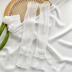 Lace Ruffles Long Gloves Sunscreen UV Protection Sleeves
