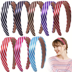 Striped Hair Hoop Wide Brim Headdress for Women