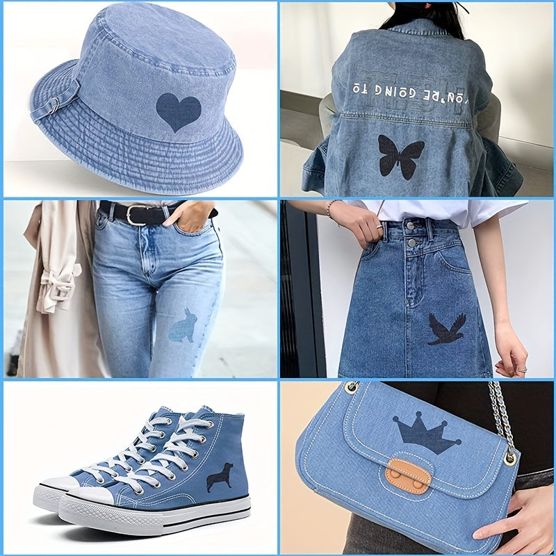 25pcs Iron On Denim Patches Jeans Repair Fabric DIY Sewing Self Adhesive