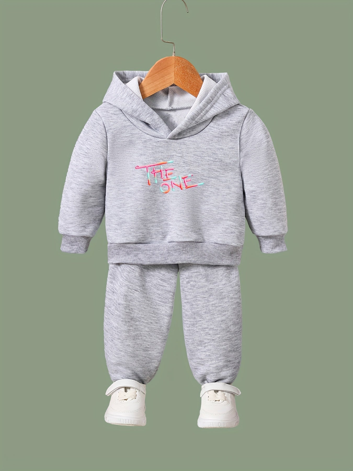 Rainbow Letter Print Hoodies Pants Set Spring Fall Sports Gift