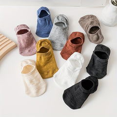 10 Pairs Ribbed No Show Socks Women's Ankle Lightweight Stockings