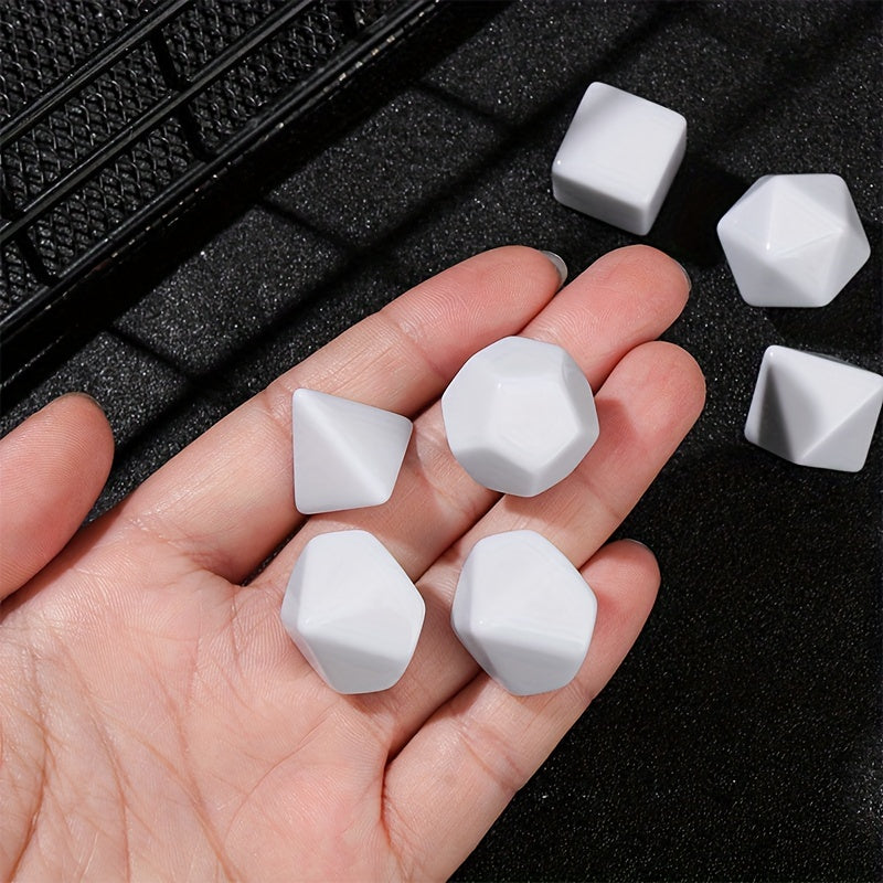 7pcs Blank Diy Dice For Party Family Games Polyhedron Dice