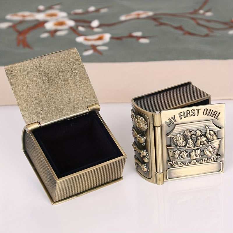 2pcs Golden Baby Teeth Collection Box Classic Children's Fetal Hair Storage