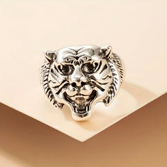 Lion Head Band Ring Hip Hop Style Jewelry