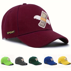 Adjustable Multicolor Mens Peaked Cap With Banknote Embroidery