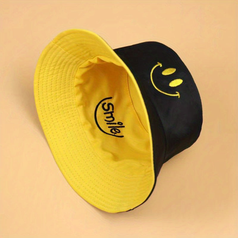 Embroidered Unisex Couple Bucket Hat Lightweight Sunscreen Fisherman Cap
