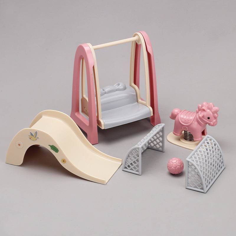 Wooden Horse Swing Doll House Accessory Set