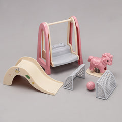 Wooden Horse Swing Doll House Accessory Set